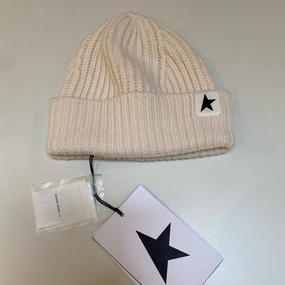 Golden Goose Damian Star Beanie in Off White sz Small New with Tags - Picture 3 of 5